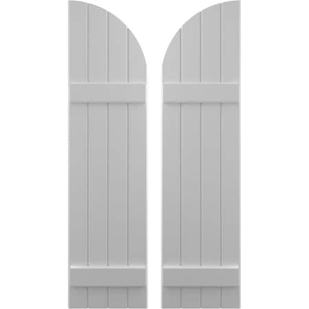 Ekena Millwork Americraft 4-Board (2 Batten) Wood Joined Board-n-Batten Shutters w/ Arch Top, ARW101BQ414X43PRH ARW101BQ414X43PRH